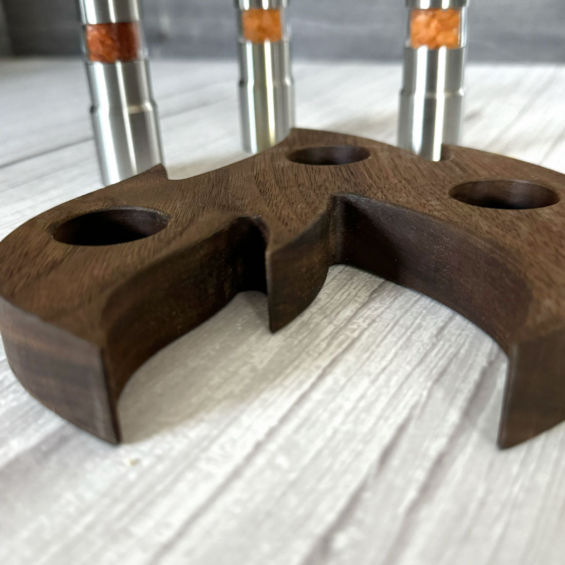 Trifecta Hot Salt Set with Walnut Flame Holder